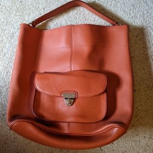 Banana Republic Orange Leather Hobo bag